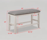 Fulton White Counter Height Dining Bench by Crown Mark at Eve Furniture
