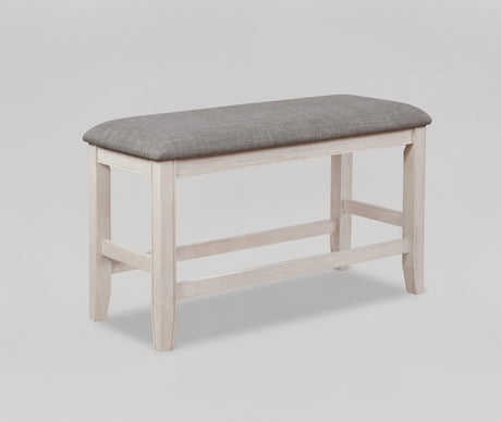 Fulton White Counter Height Dining Bench by Crown Mark at Eve Furniture
