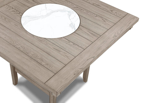 Fulton White Oak Counter Height Dining Table with Lazy Susan by Crown Mark at Eve Furniture