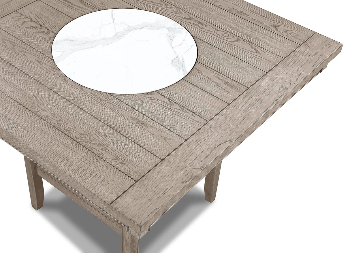 Fulton White Oak Counter Height Dining Table with Lazy Susan by Crown Mark at Eve Furniture