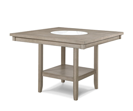 Fulton White Oak Counter Height Dining Table with Lazy Susan by Crown Mark at Eve Furniture