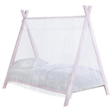 Fultonville Pink Metal Twin Tent Bed with 7-inch Mattress by Coaster at Eve Furniture