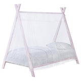 Fultonville Pink Metal Twin Tent Bed with 7-inch Mattress by Coaster at Eve Furniture