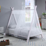 Fultonville Pink Metal Twin Tent Bed with 7-inch Mattress by Coaster at Eve Furniture