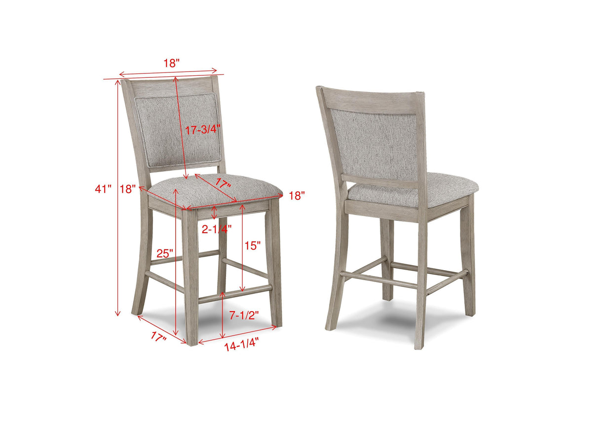 Fulton White Oak Counter Height Dining Chair, Set of 2 by Crown Mark at Eve Furniture