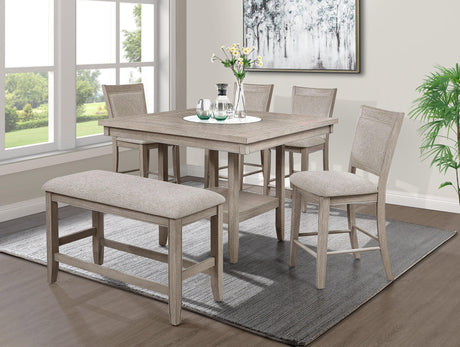 Fulton White Oak Counter Height Dining Set by Crown Mark at Eve Furniture