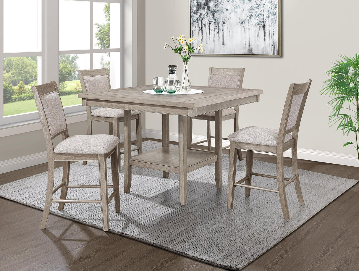 Fulton White Oak Counter Height Dining Set by Crown Mark at Eve Furniture