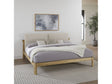Furano Eastern King Upholstered Two Cushion Platform Bed in Ginger and Natural Linen by Modus Furniture at Eve Furniture