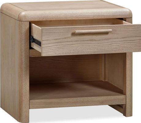 Furano Ginger One Drawer One Shelf Ash Wood Nightstand by Modus Furniture at Eve Furniture