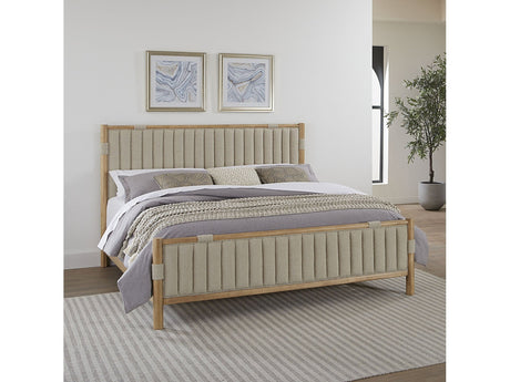 Furano Queen Upholstered Panel Bed in Ginger and Brun Boucle by Modus Furniture at Eve Furniture
