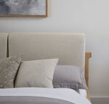 Furano Queen Upholstered Two Cushion Platform Bed in Ginger and Natural Linen by Modus Furniture at Eve Furniture