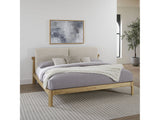 Furano Queen Upholstered Two Cushion Platform Bed in Ginger and Natural Linen by Modus Furniture at Eve Furniture