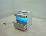 Furda White High Gloss 2-drawer Led Nightstand Bedside Table With Speaker by Coaster at Eve Furniture