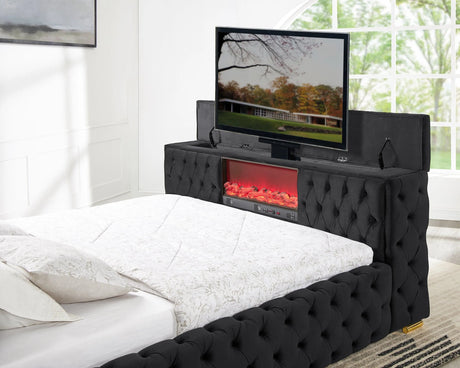 Future Black King Platform Bed by Happy Homes at Eve Furniture