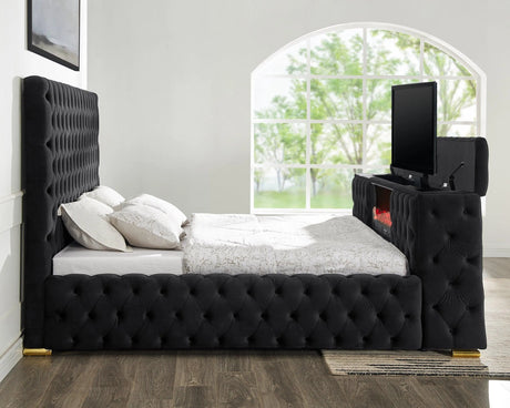 Future Black King Platform Bed by Happy Homes at Eve Furniture