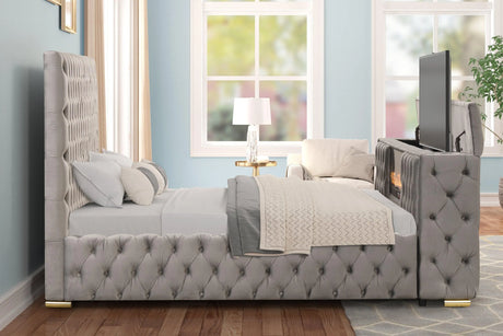Future Gray King Platform Bed by Happy Homes at Eve Furniture