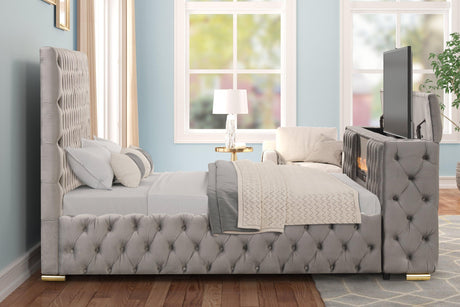 Future Gray Queen Platform Bed by Happy Homes at Eve Furniture