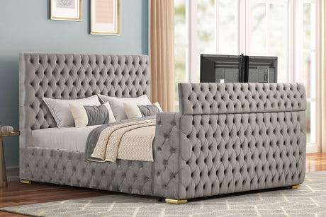 Future Gray Queen Platform Bed by Happy Homes at Eve Furniture