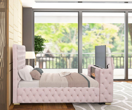 Future Pink Queen Platform Bed by Happy Homes at Eve Furniture