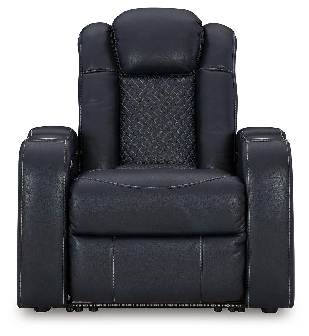 Fyne-Dyme Sapphire Dual Power Recliner by Ashley at Eve Furniture