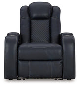 Fyne-Dyme Sapphire Dual Power Recliner by Ashley at Eve Furniture