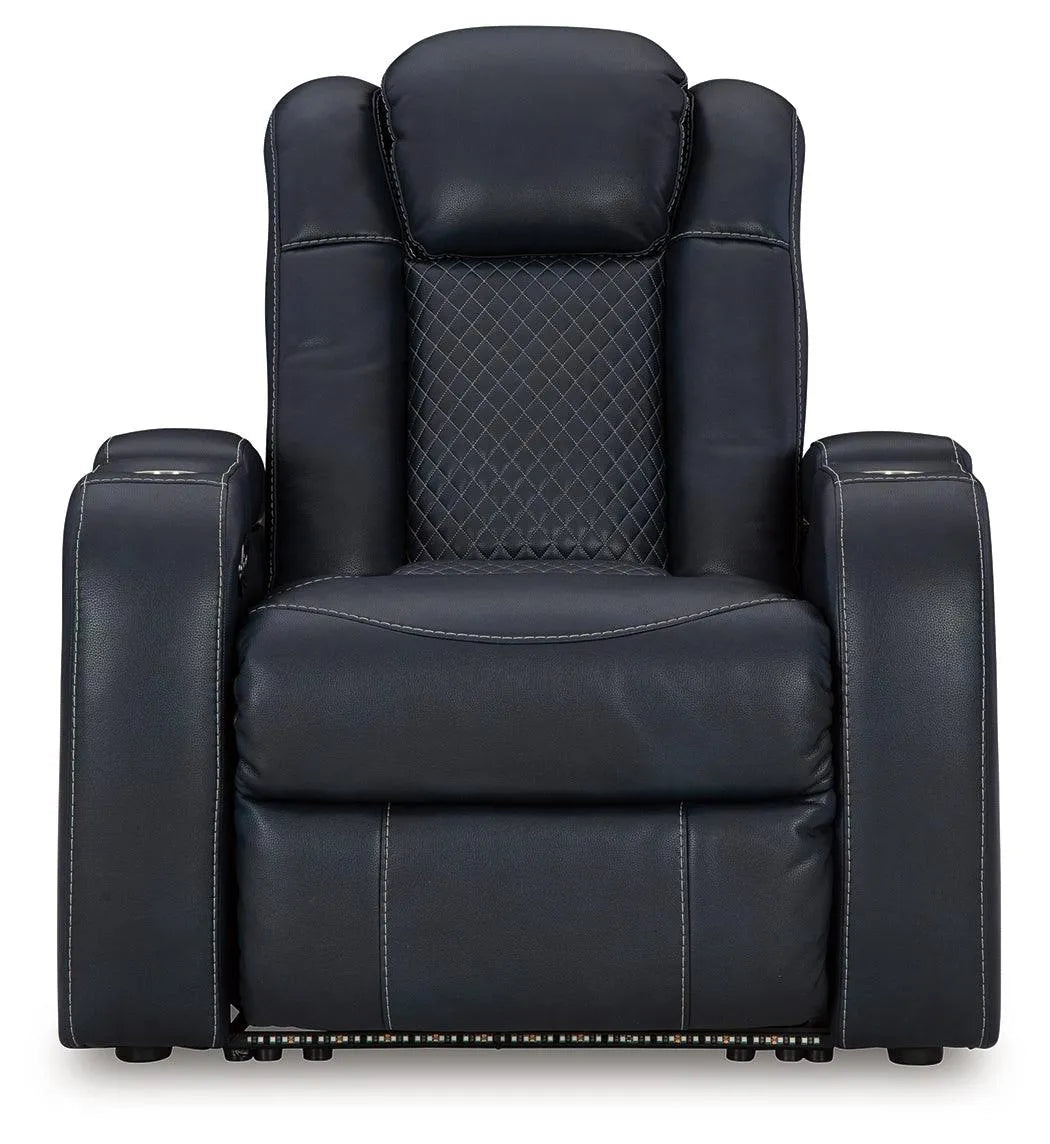 Fyne-Dyme Sapphire Dual Power Recliner by Ashley at Eve Furniture