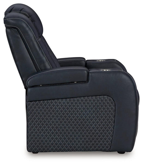 Fyne-Dyme Sapphire Dual Power Recliner by Ashley at Eve Furniture