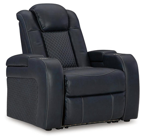 Fyne-Dyme Sapphire Dual Power Recliner by Ashley at Eve Furniture