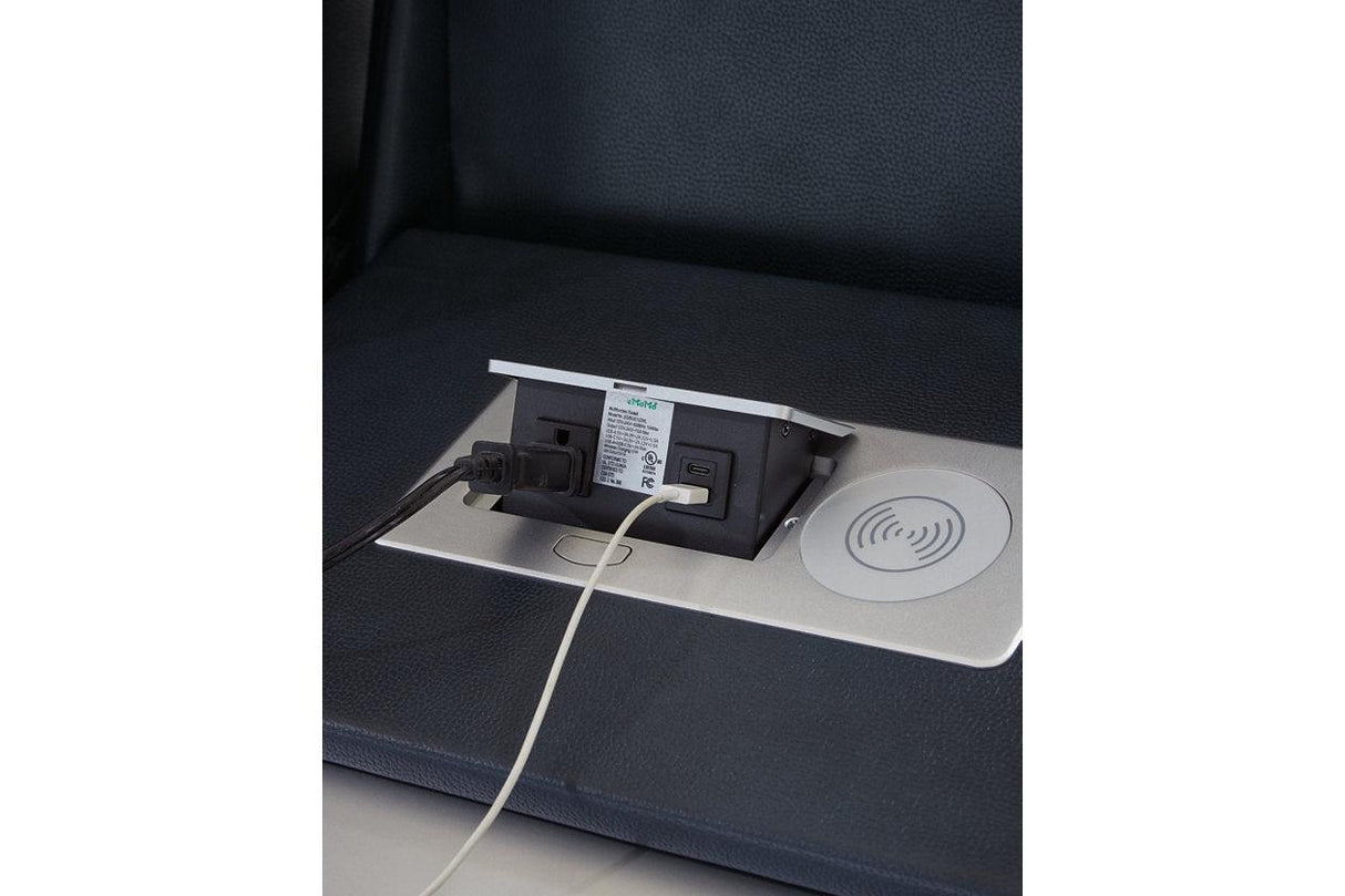 Fyne-Dyme Sapphire Dual Power Reclining Sofa and Loveseat by Ashley at Eve Furniture