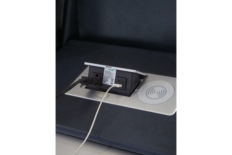 Fyne-Dyme Sapphire Dual Power Reclining Sofa and Loveseat by Ashley at Eve Furniture