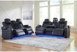 Fyne-Dyme Sapphire Dual Power Reclining Sofa and Loveseat by Ashley at Eve Furniture