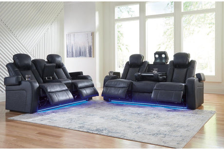 Fyne-Dyme Sapphire Dual Power Reclining Sofa and Loveseat by Ashley at Eve Furniture