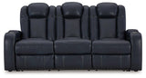 Fyne-Dyme Sapphire Dual Power Reclining Sofa by Ashley at Eve Furniture