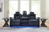 Fyne-Dyme Sapphire Dual Power Reclining Sofa by Ashley at Eve Furniture