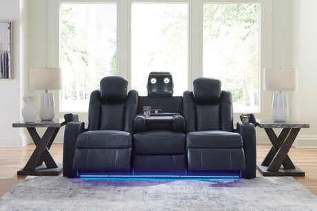 Fyne-Dyme Sapphire Dual Power Reclining Sofa by Ashley at Eve Furniture
