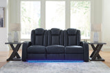 Fyne-Dyme Sapphire Dual Power Reclining Sofa by Ashley at Eve Furniture