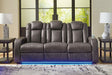 Fyne-Dyme Shadow Dual Power Reclining Sofa by Ashley at Eve Furniture