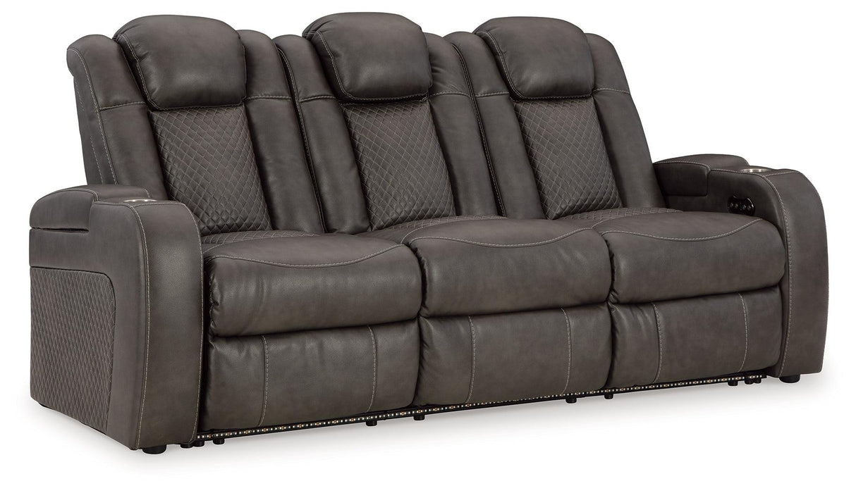 Fyne-Dyme Shadow Dual Power Reclining Sofa by Ashley at Eve Furniture