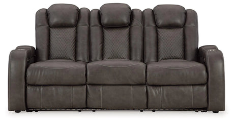 Fyne-Dyme Shadow Dual Power Reclining Sofa by Ashley at Eve Furniture