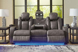 Fyne-Dyme Shadow Dual Power Reclining Sofa by Ashley at Eve Furniture