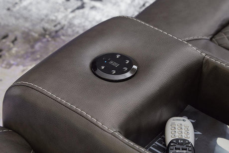 Fyne-Dyme Shadow Power Reclining Sofa and Loveseat by Ashley at Eve Furniture