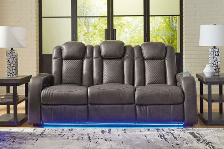 Fyne-Dyme Shadow Dual Power Reclining Sofa by Ashley at Eve Furniture