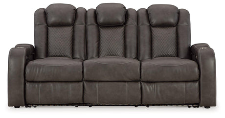 Fyne-Dyme Shadow Dual Power Reclining Sofa by Ashley at Eve Furniture