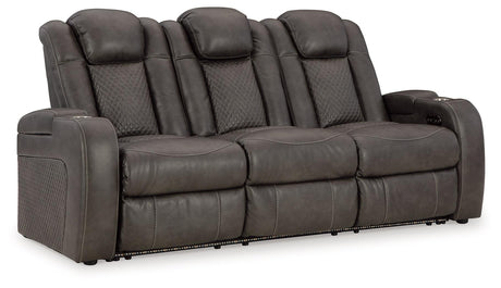 Fyne-Dyme Shadow Dual Power Reclining Sofa by Ashley at Eve Furniture