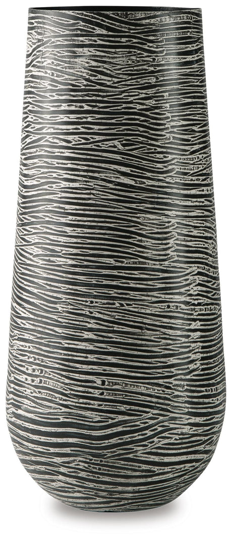 Fynn Antique Gray Vase by Ashley at Eve Furniture