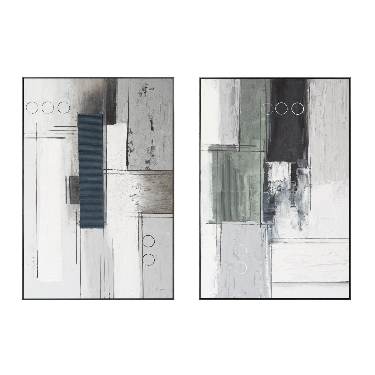 Palette Linear Landscape Hand Painted Framed Diptych by Home Trends & Design at Eve Furniture