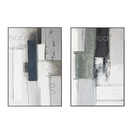 Palette Linear Landscape Hand Painted Framed Diptych by Home Trends & Design at Eve Furniture