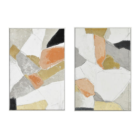 Palette Pastel Patchwork 1 Hand Painted Framed Diptych by Home Trends & Design at Eve Furniture
