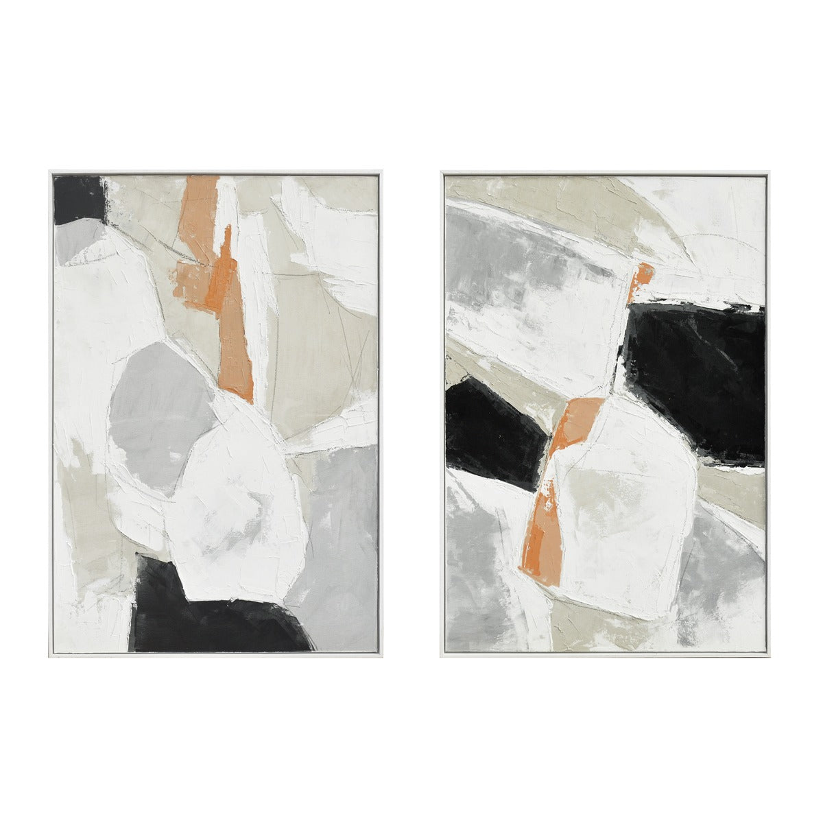Palette Pastel Patchwork 2 Hand Painted Framed Diptych by Home Trends & Design at Eve Furniture