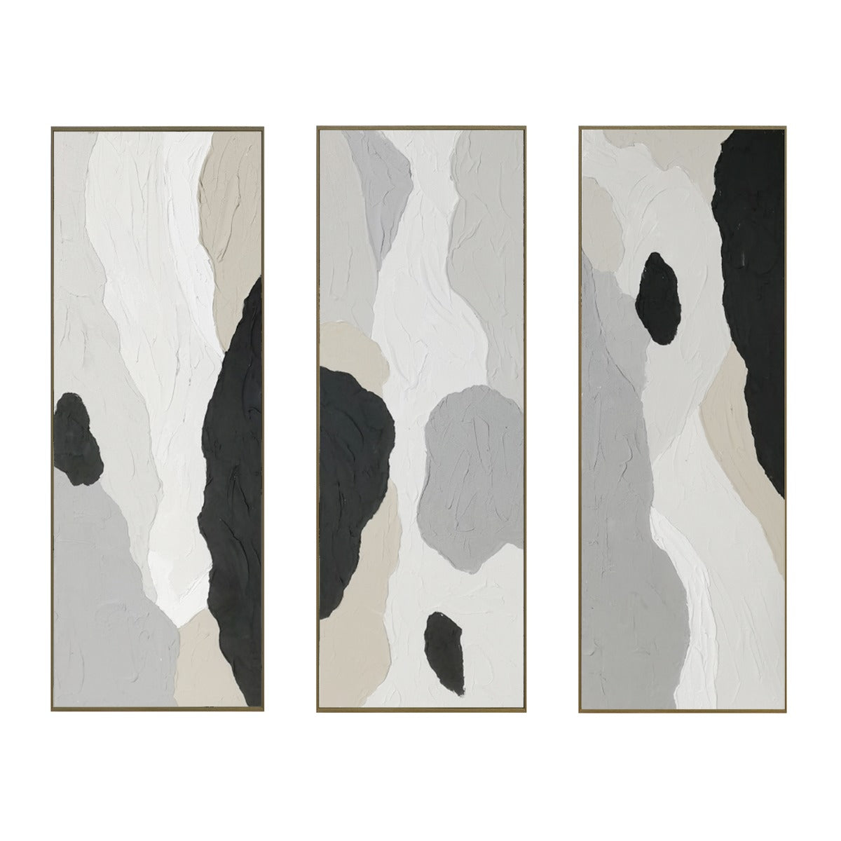 Palette Ripped Reflections Hand Painted Framed Triptych by Home Trends & Design at Eve Furniture